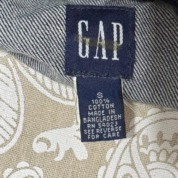 Y2K Vintage GAP Denim Jean Jacket Dark Wash Casual Streetwear Size Small - Picture 7 of 8